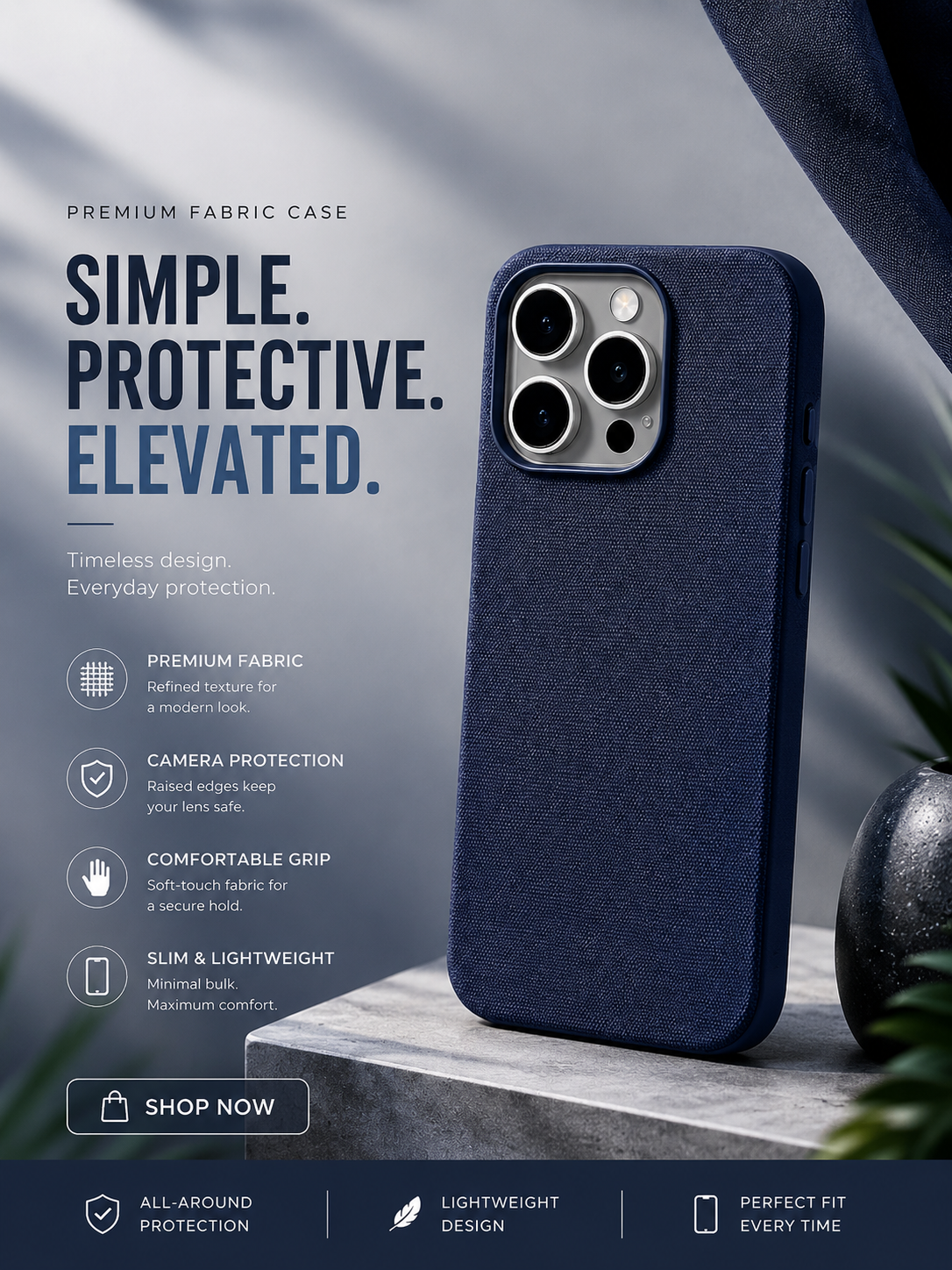 Premium Blue Textured Cover