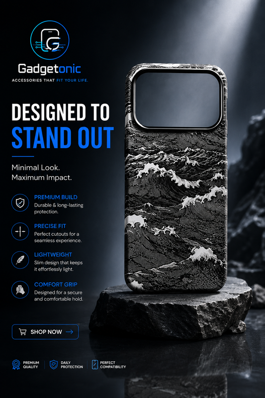 Wave Pattern Grey Case Iphone 17PM
