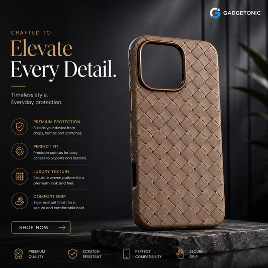 Premium Brown Woven Case Iphone 16PM