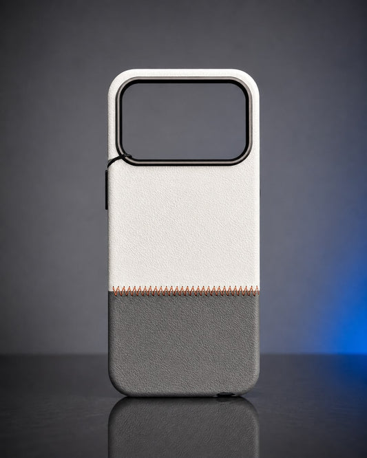 Two Tone Stitch White Case Iphone 17PM
