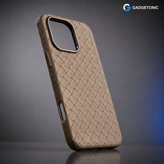 Premium Brown Woven Case Iphone 16PM